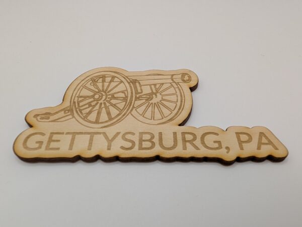 Gettysburg, PA Cannon Wood Magnet - Civil War Souvenir