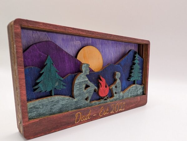 Personalized Father and Son Camping Wood Art - Image 4