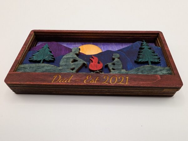 Personalized Father and Son Camping Wood Art