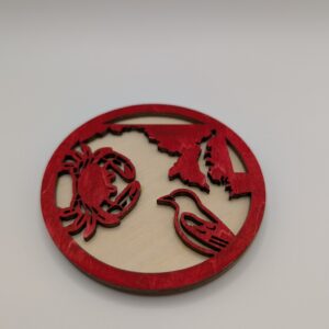 Maryland Wooden Magnet - Crab, Oriole, and State