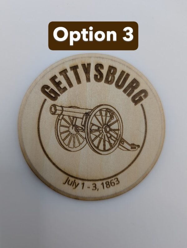 Gettysurg Civil War Magnet with cannon and dates July 1-3, 1863 (Option 3)