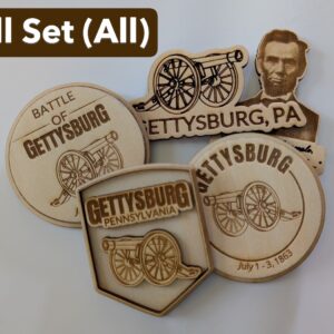 Full set of five Gettysburg PA Civil War Magnet Souvenirs