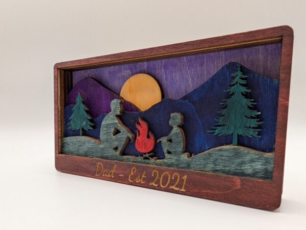 Personalized Father and Son Camping Wood Art - Image 5