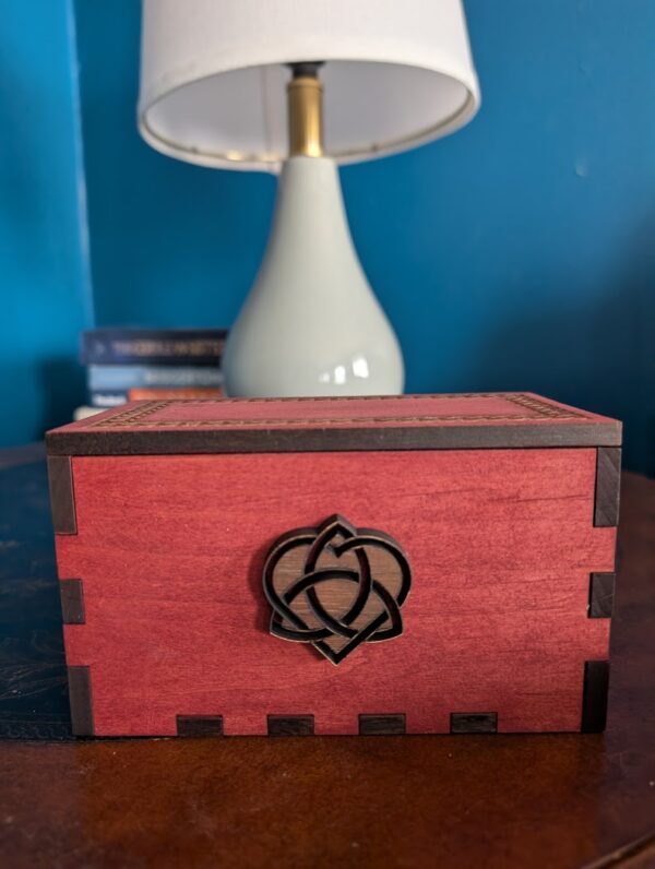 Box with Celtic Knot and Heart, Irish themed gift