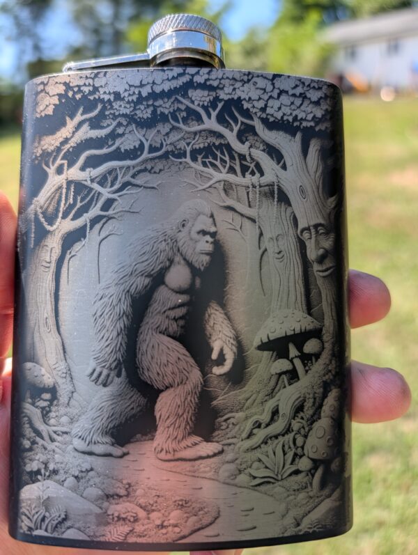 Sasquatch Themed Flask