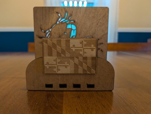 Maryland Crab and Flag Napkin Holder | Wooden Napkin Holder | Gift for Marylander