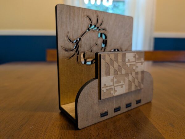 Maryland Crab and Flag Napkin Holder | Wooden Napkin Holder | Gift for Marylander - Image 3